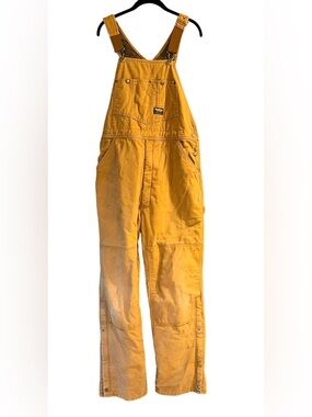 Vtg Y2K Thrashed Overalls Oshkosh Bgosh Vestbak Brown Quilted Utility Bibs 36x34